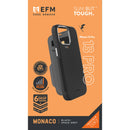 EFM Monaco Leather Wallet Case Armour with D3O 5G Signal Plus For iPhone 13 Pro (6.1" Pro) - Black/Space Grey