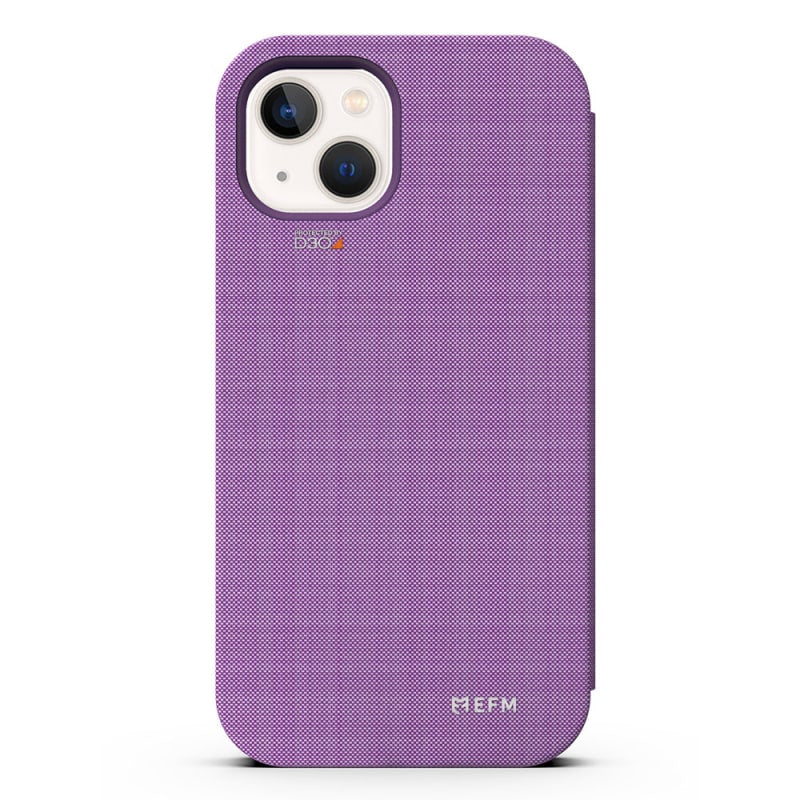 EFM Miami Leather Wallet Case Armour with D3O For iPhone 13 (6.1") - Violet Hue