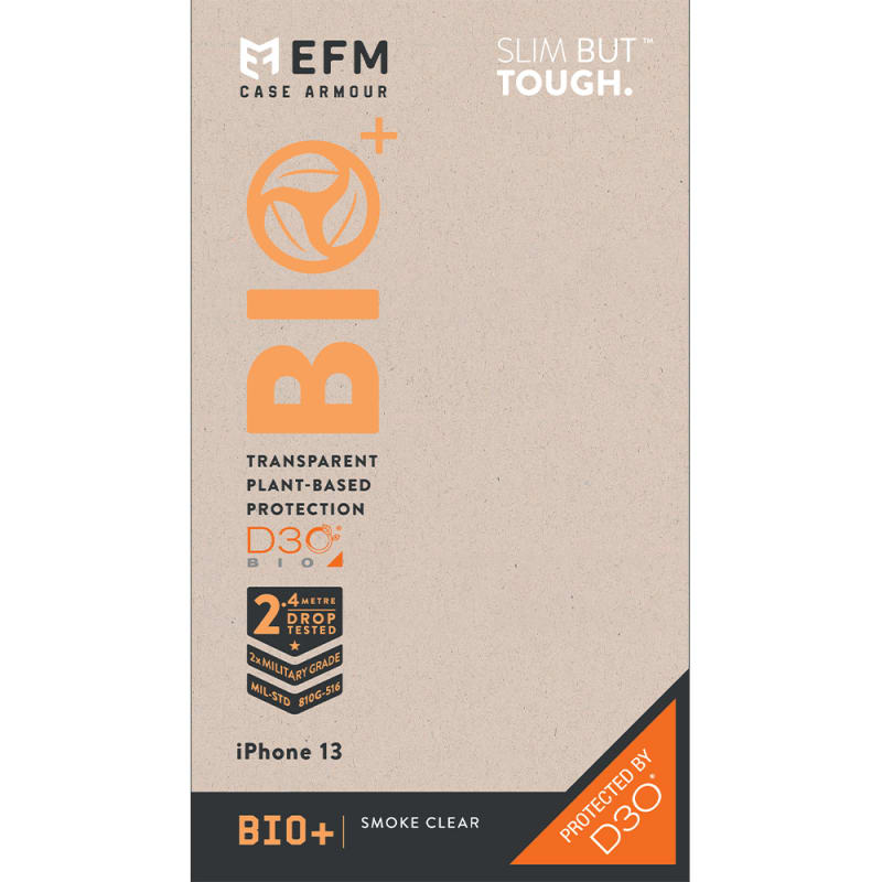 EFM Bio+ Case Armour with D3O Bio For iPhone 13 (6.1") - Smoke Clea