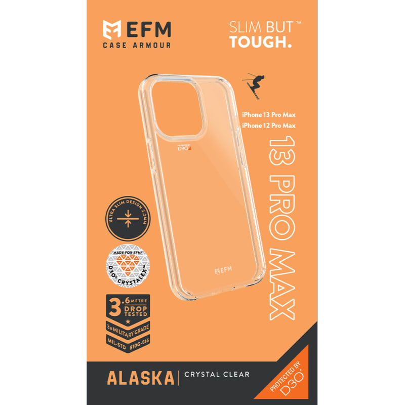 EFM Alaska Case Armour with D3O Crystalex For iPhone 13 Pro Max (6.7") - Clear