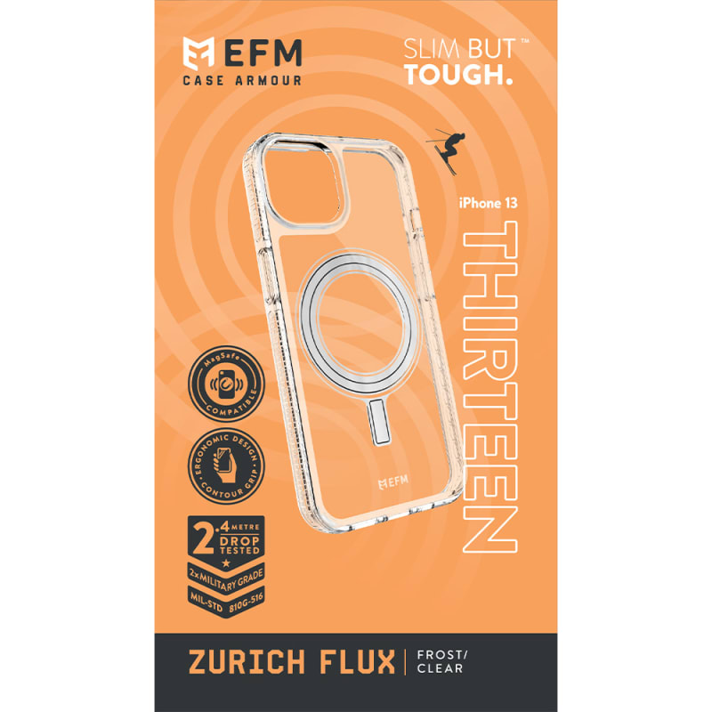 EFM Zurich Flux Case Armour Compatible with MagSafe For iPhone 13 (6.1") - Frost Clear