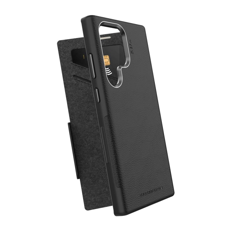 EFM Monaco Case Armour with ELeather and D3O 5G Signal Plus Technology For Samsung Galaxy S23 Ultra - Black/Space Grey