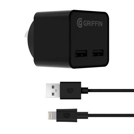 Griffin PowerBlock Dual Port with Lightning cable