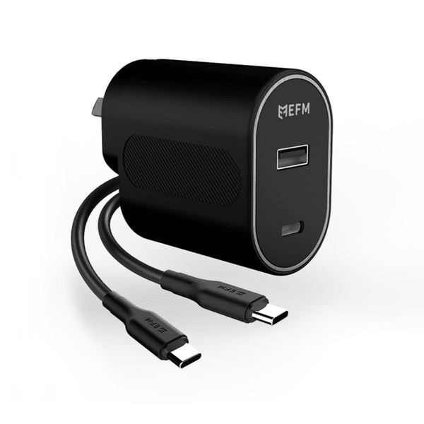 EFM 60W Dual Port Wall Charger With Type C to Type C Cable 1M