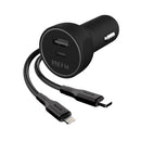 EFM 39W Dual Port Car Charger With Type C to Apple Lightning Cable