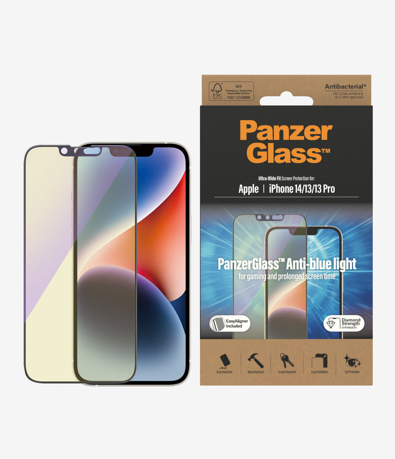 PanzerGlass Ultra Wide Fit Anti Blue light wAli for iPhone 13/iPhone 13 Pro/iPhone 14