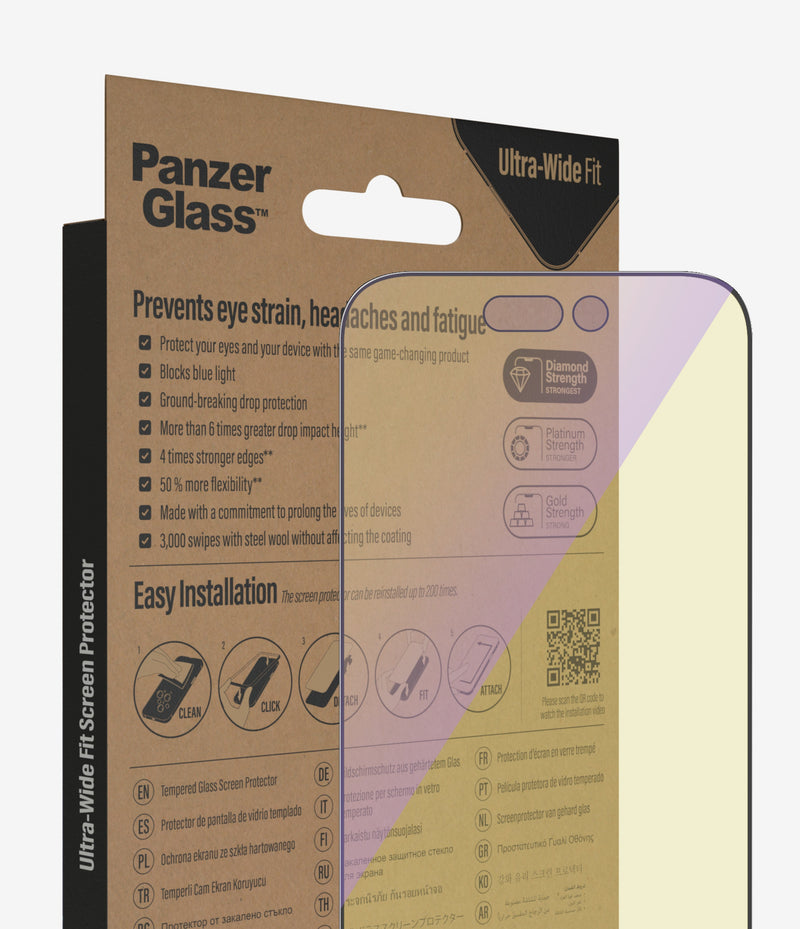 PanzerGlass UltraWide Fit AntiBluelight w/A for iPhone 14 Pro Max