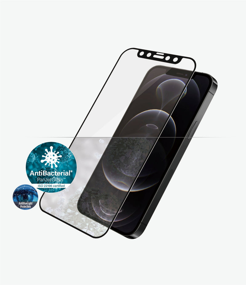 PanzerGlass Tempered Glass Anti Bluelight CF Black for iPhone 12/12 Pro
