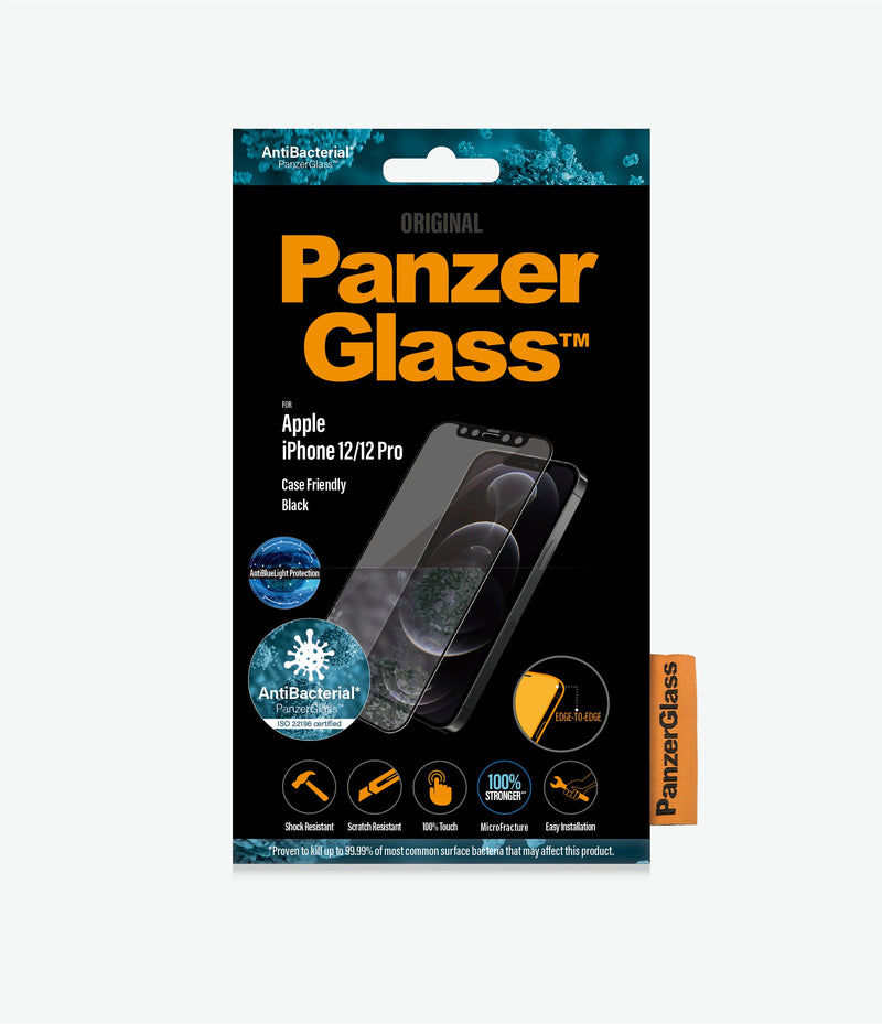PanzerGlass Tempered Glass Anti Bluelight CF Black for iPhone 12/12 Pro