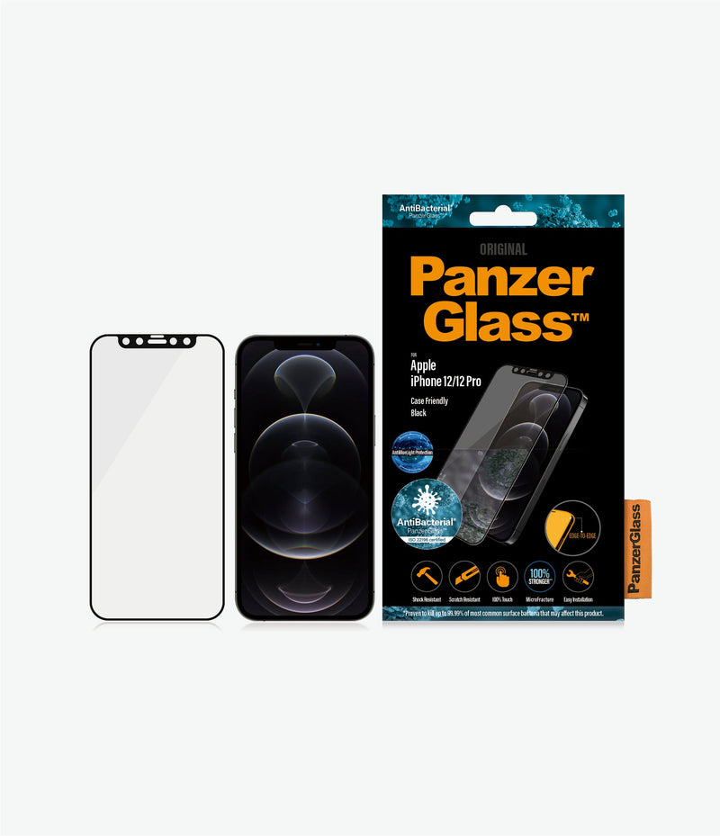 PanzerGlass Tempered Glass Anti Bluelight CF Black for iPhone 12/12 Pro