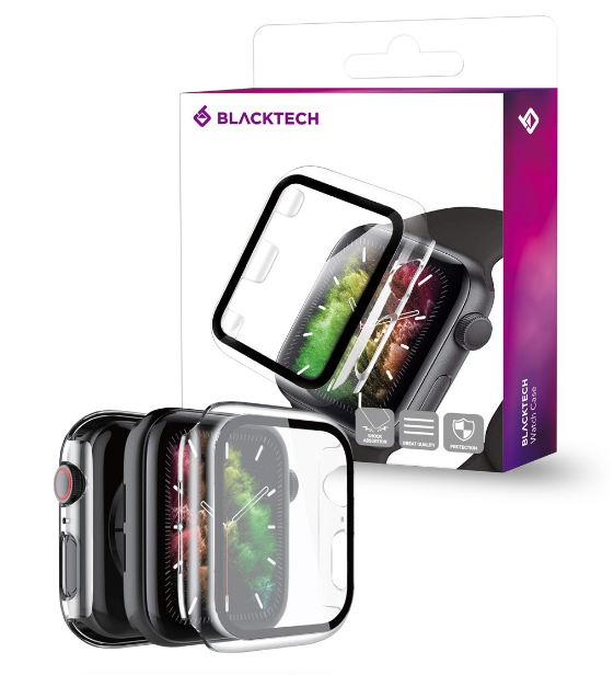 BLACKTECH Clear Case With Tempered Glass for Apple Watch 4/5/6